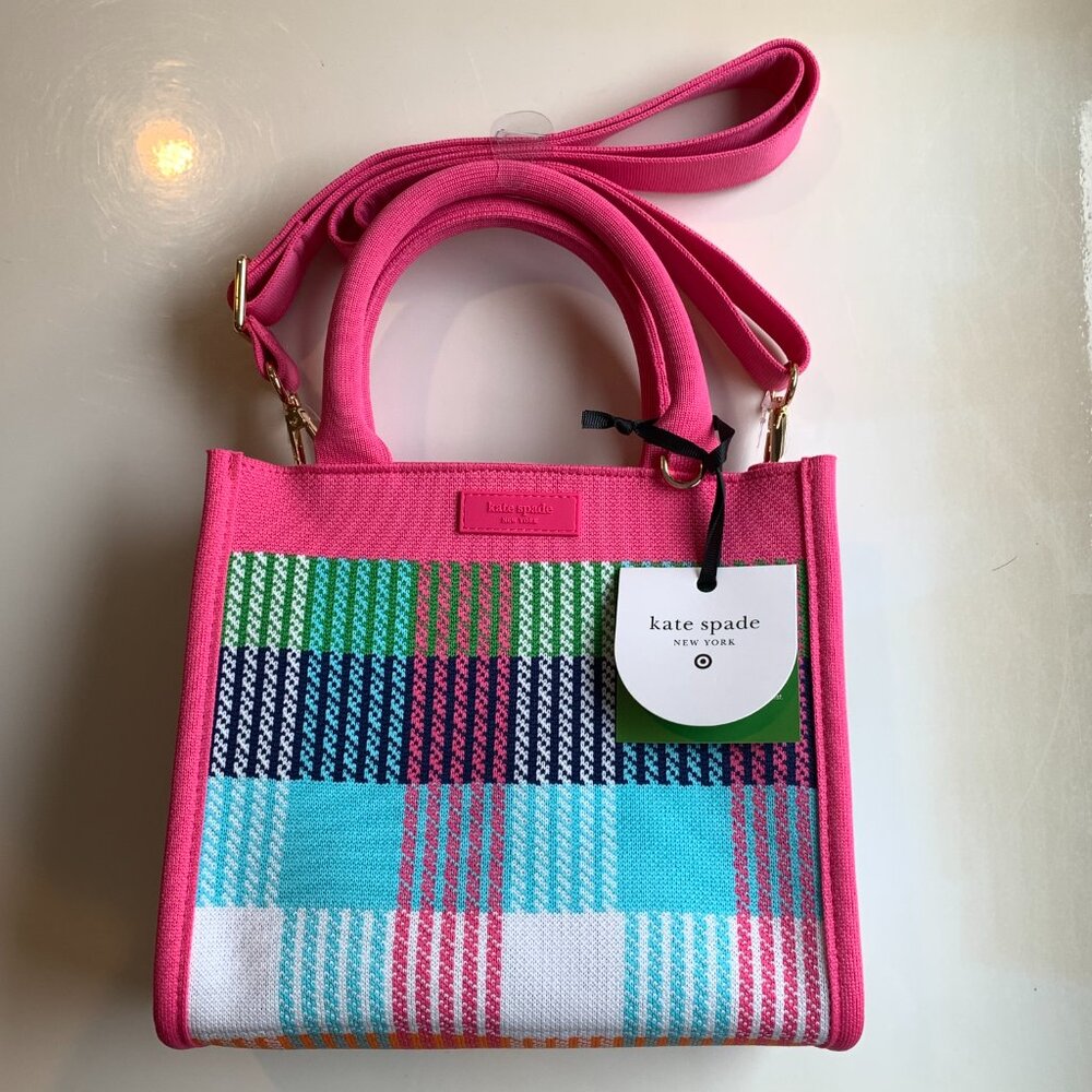 NWT Kate Spade x Target Plaid Knit Crossbody Bag Pink